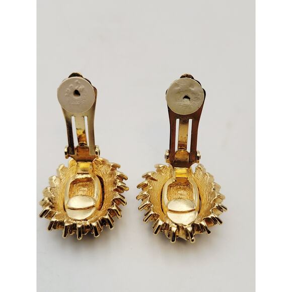 Christian Dior Authentic Amethyst Purple Gold Clip Earrings Missing Stones VTG - Picture 12 of 16